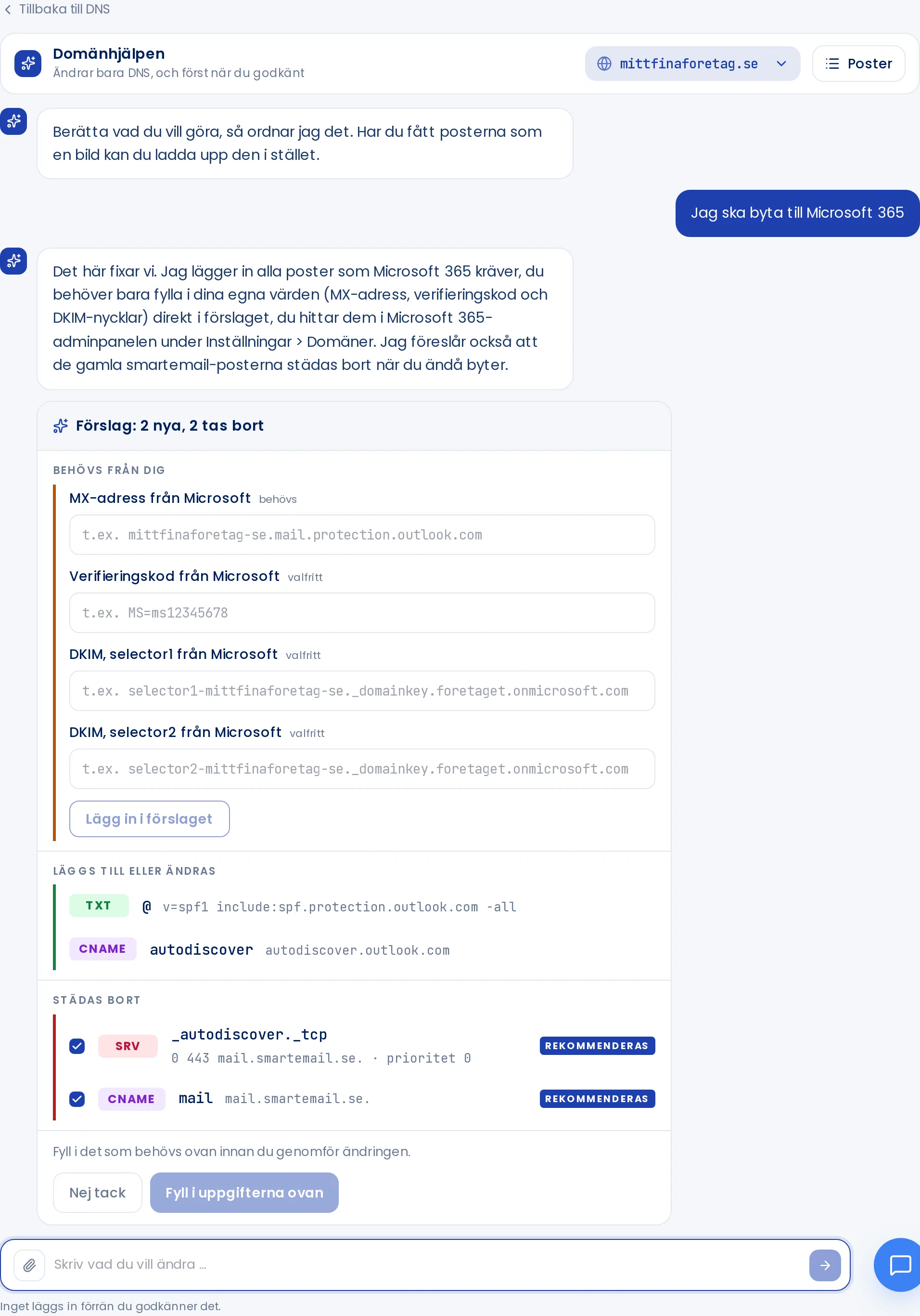 Ett samtal med Domänhjälpen om att byta till Microsoft 365