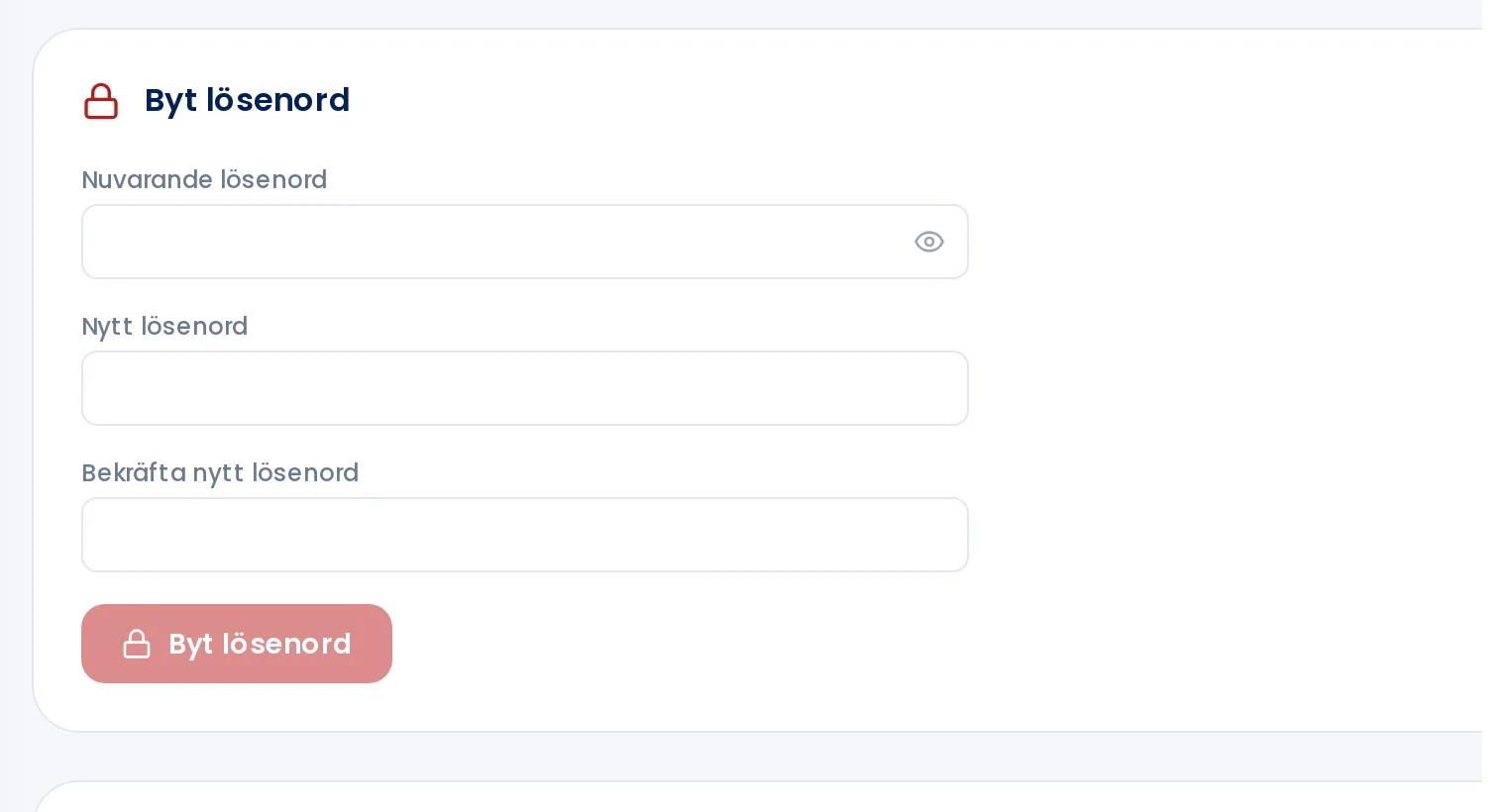 The Change password box under the Security tab