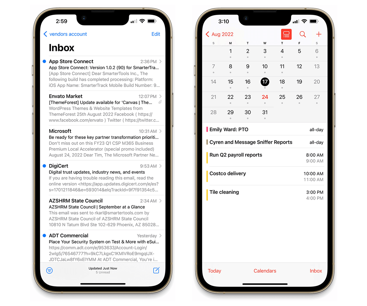 Admax mobilappar och kalender